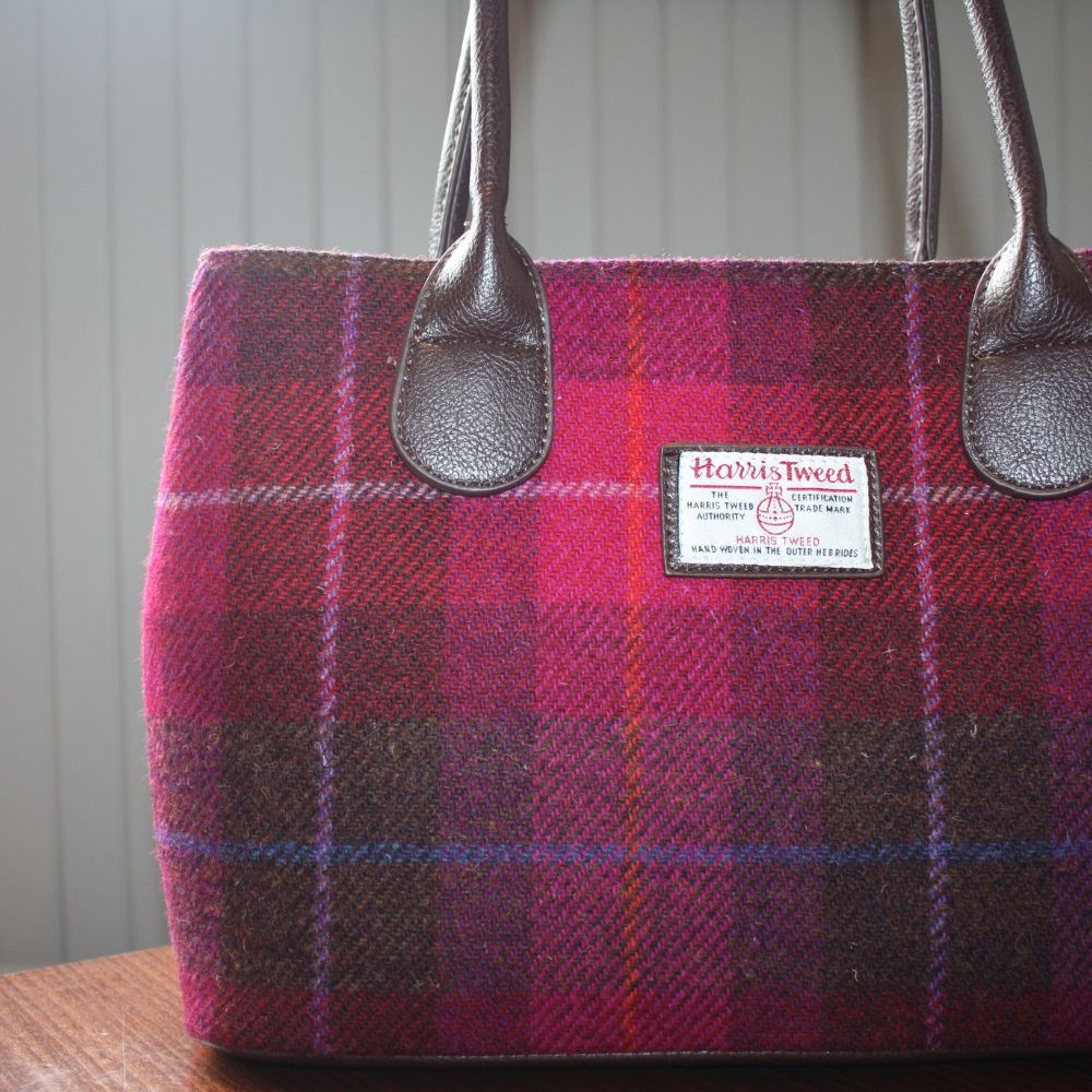 pink tweed purse